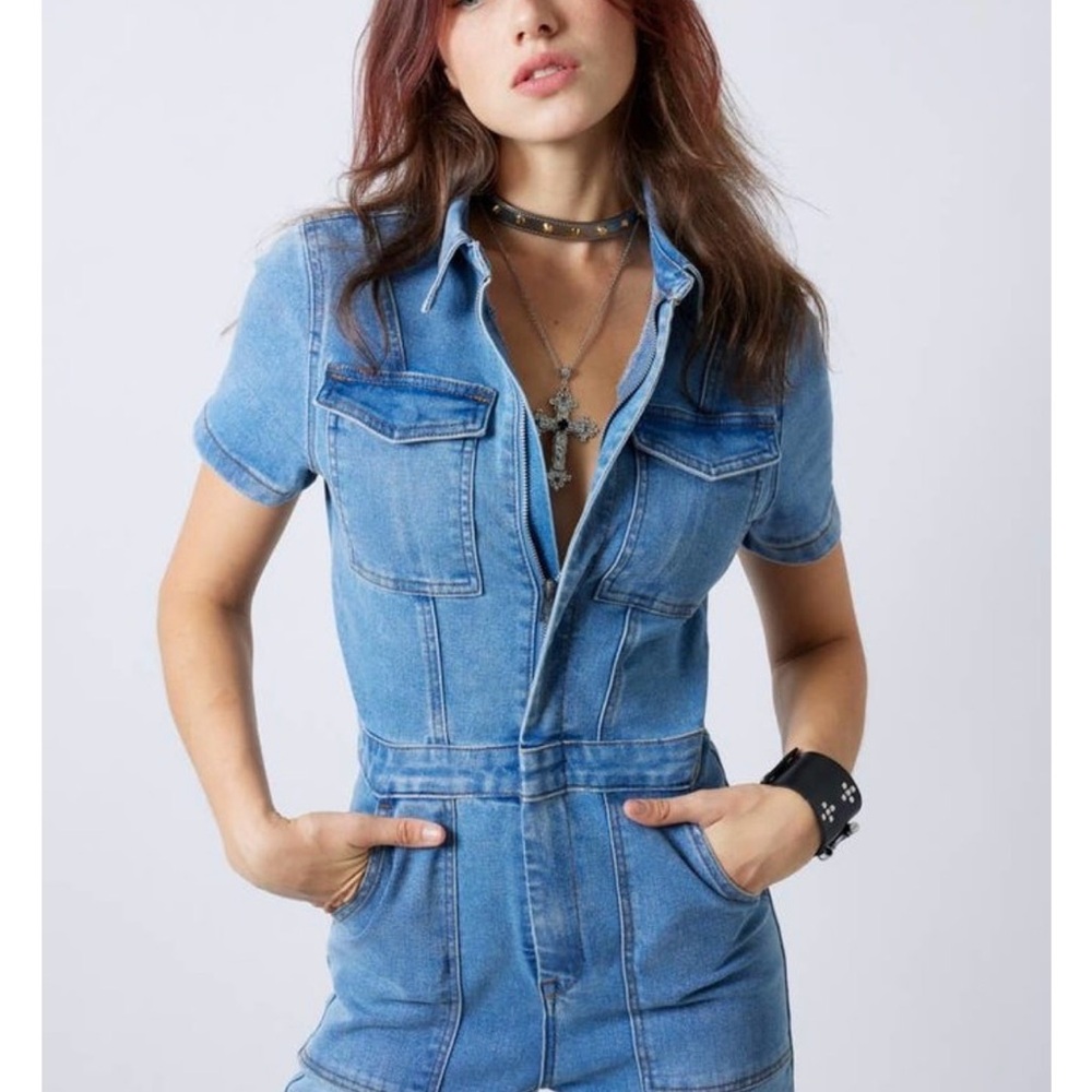 Signature 8 Denim Jumpsuit - Picture 3 of 13